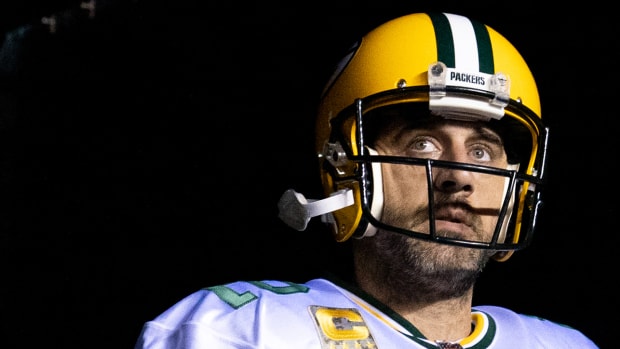 Aaron Rodgers before a Packers game.